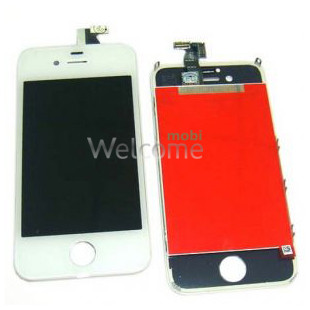 Дисплей iPhone 4S в зборі з сенсором та рамкою white (high copy)