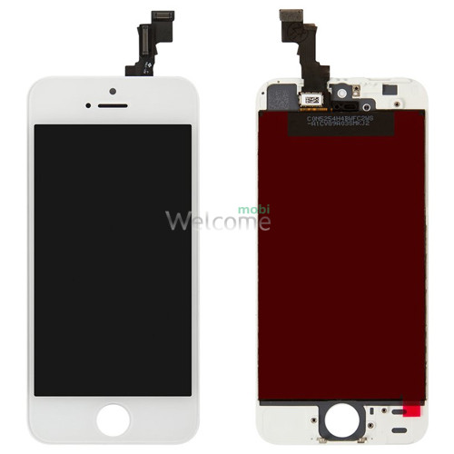 Дисплей iPhone 5S,iPhone SE в сборе с сенсором и рамкой white (Original PRC)