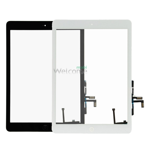 Сенсор iPad Air (iPad 5) зі шлейфом та кнопкою меню (home) white (high copy)
