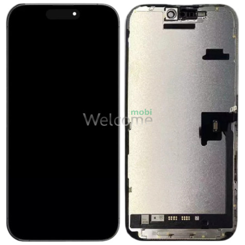 Дисплей iPhone 16 Pro в зборі з сенсором та рамкою black (DD Soft OLED) без помилки