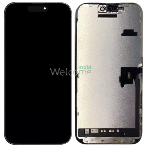 Дисплей iPhone 16 Pro Max в зборі з сенсором та рамкою black (DD Soft OLED) без помилки