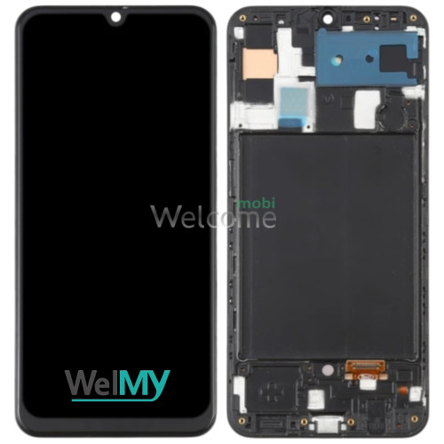 Дисплей Samsung A305, A505 Galaxy A30, A50 (2019) в сборе с сенсором и рамкой black OLED (Welmy)