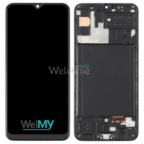 Дисплей Samsung A307F Galaxy A30s (2019) в сборе с сенсором и рамкой black OLED (Welmy)