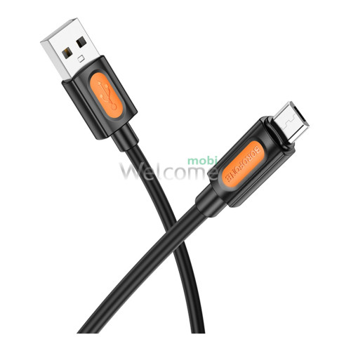 USB кабель Borofone BX114, microUSB 2.4A чорний