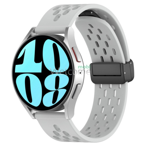 Ремінець силіконовий 22mm with Magnetic для Samsung/Amazfit/Huawei Grey