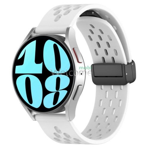 Ремінець силіконовий 22mm with Magnetic для Samsung/Amazfit/Huawei White