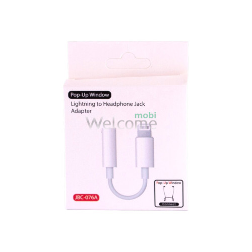 Адаптер JH-002/JBC-076A Lightning to 3.5mm Headphones, білий