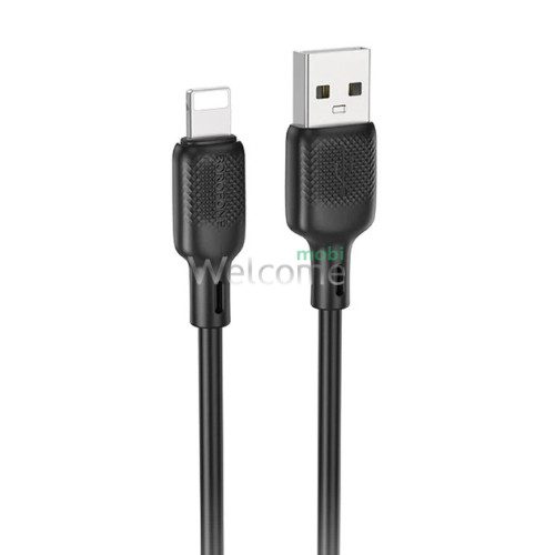 USB кабель Borofone BX113 Silicone, Lightning 2.4A 1м чорний