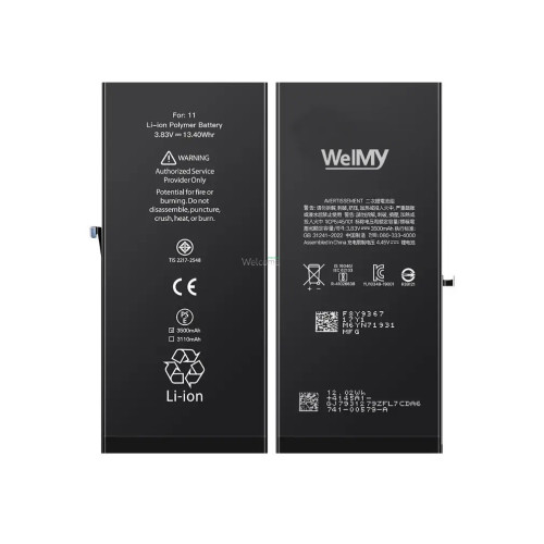 АКБ iPhone 11 (Welmy, повышенная емкость) 3500 mAh