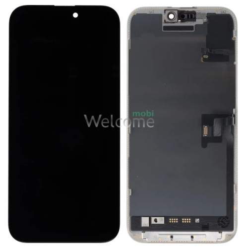 Дисплей iPhone 16 Pro Max в сборе с сенсором и рамкой black (GX Soft OLED) (под замену IC)