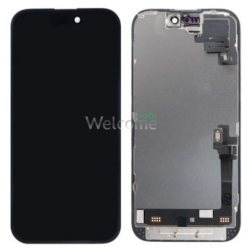 Дисплей iPhone 16 в сборе с сенсором и рамкой black (JCID Soft OLED) без ошибки