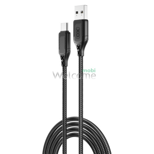 USB кабель XO NB235 Zebra series Braided Type-C 2.4A чорний