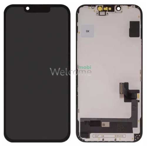 Дисплей iPhone 14 в зборі з сенсором та рамкою black (GX hard OLED) (під замену IC)