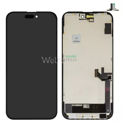 Дисплей iPhone 15 Plus в зборі з сенсором та рамкою black (GX OLED) (під заміну IC)