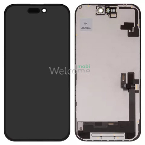 Дисплей iPhone 16 в сборе с сенсором и рамкой black (GX OLED) (под замену IC)