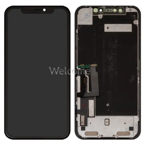Дисплей iPhone XR в зборі з сенсором та рамкою black (оригінал переклей/замінений сенсор)