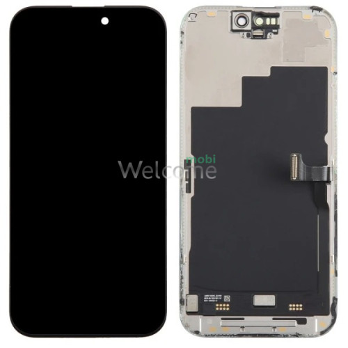 Дисплей iPhone 15 Pro в зборі з сенсором та рамкою black (оригінал переклей/замінений сенсор)
