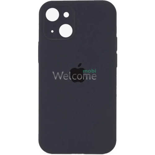 Silicone case for iPhone 13 (12) Dark Grey (закритий низ та рамка камери)