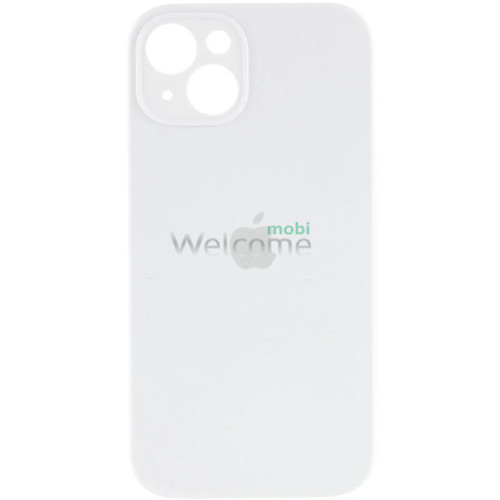 Silicone case for iPhone 15 ( 9) White (закритий низ та рамка камери)