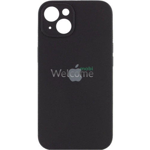 Silicone case for iPhone 15 (18) Black (закритий низ та рамка камери)