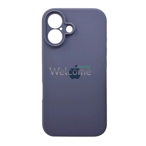 Silicone case for iPhone 16 (28) Lavender Grey (закрытый низ и рамка камеры)