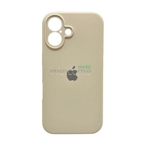 Silicone case for iPhone 16 (10) Stone (закрытый низ и рамка камеры)