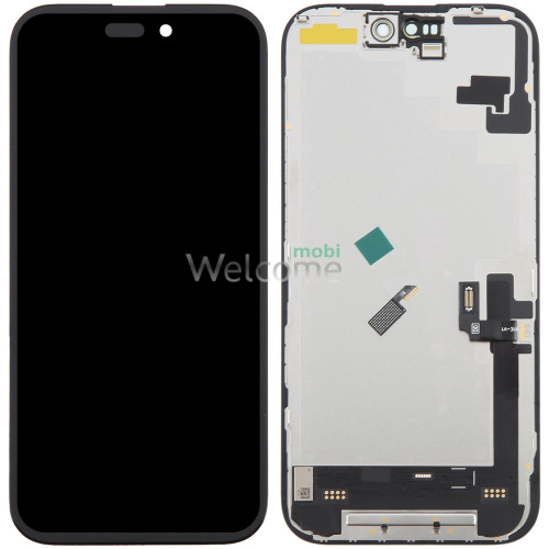 Дисплей iPhone 16 в сборе с сенсором и рамкой black (DD Soft OLED) без ошибки