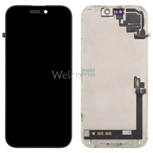 Дисплей iPhone 17 в зборі з сенсором та рамкою black (JCID Soft OLED) без помилки
