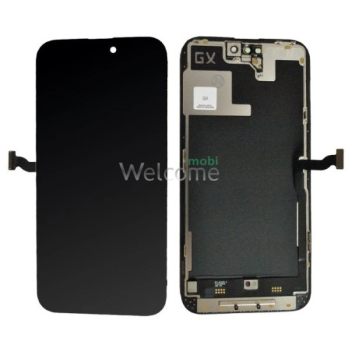 Дисплей iPhone 14 Pro Max в зборі з сенсором та рамкою black (GX Hard OLED) (під заміну IC) 