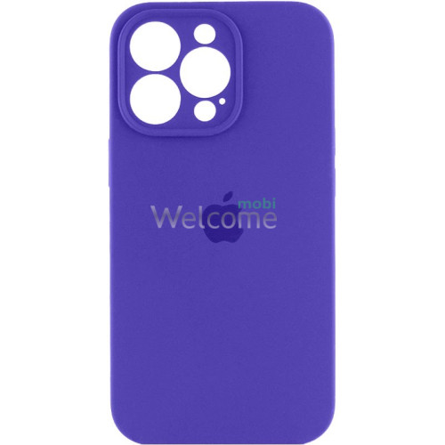 Silicone case for iPhone 15 Pro Max (22) Dark Purple (закритий низ та рамка камери)