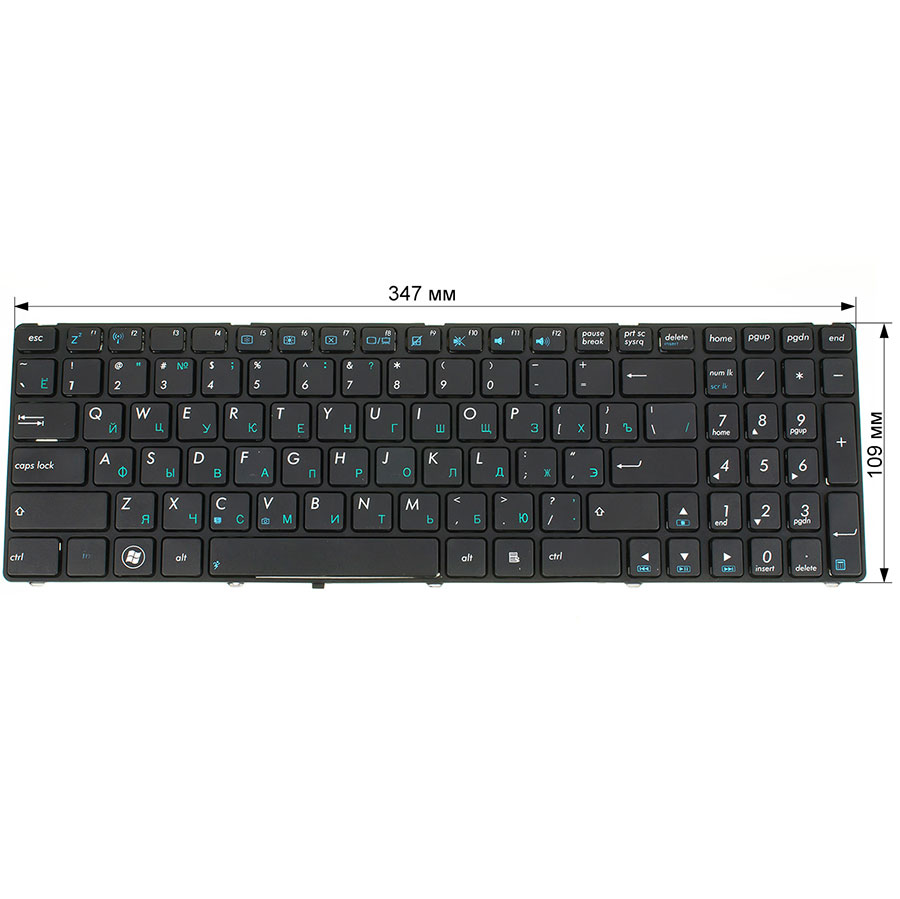 Клавіатура для ноутбука ASUS (A52, K52, X54, N53, N61, N73, N90, P53, X54, X55, X61), rus, black (K52 version)