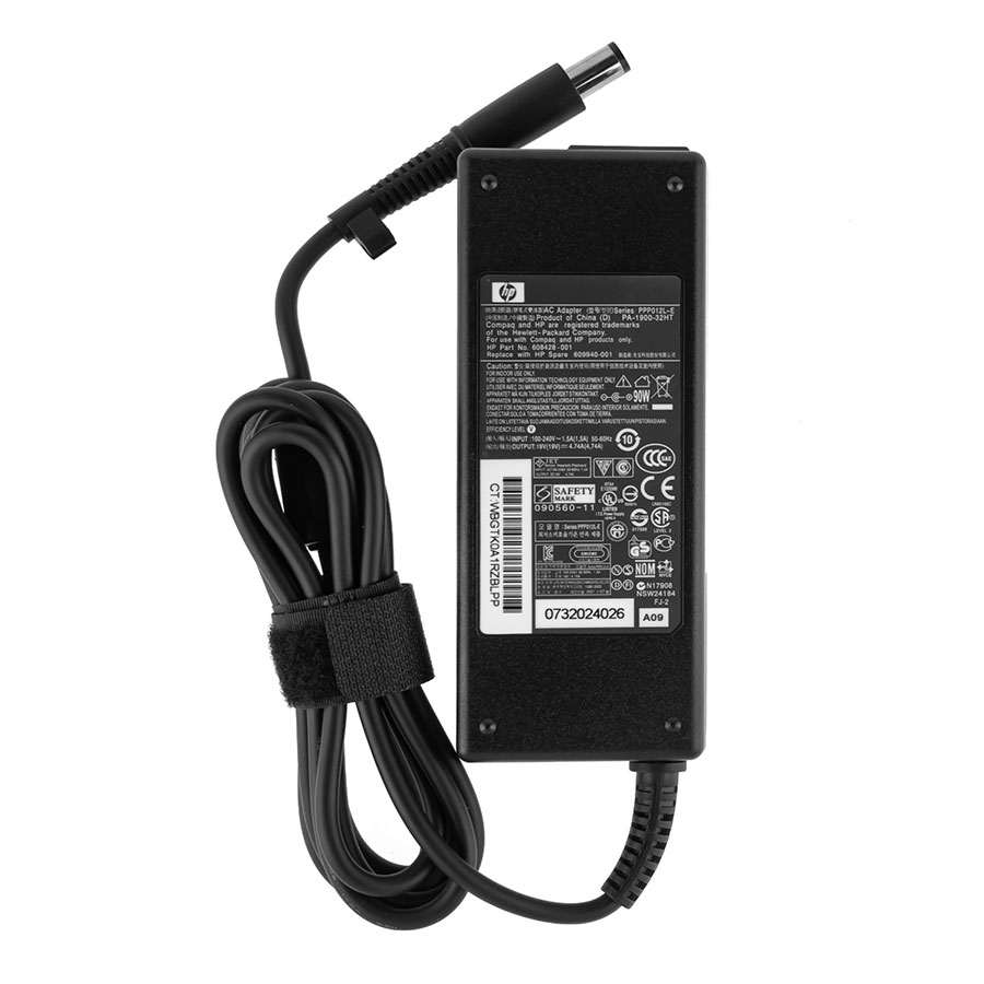 Оригінальний блок живлення для ноутбука HP 19V, 4.74A, 90W, 7.4*5.0-PIN, black (463955-001) (без кабеля !)