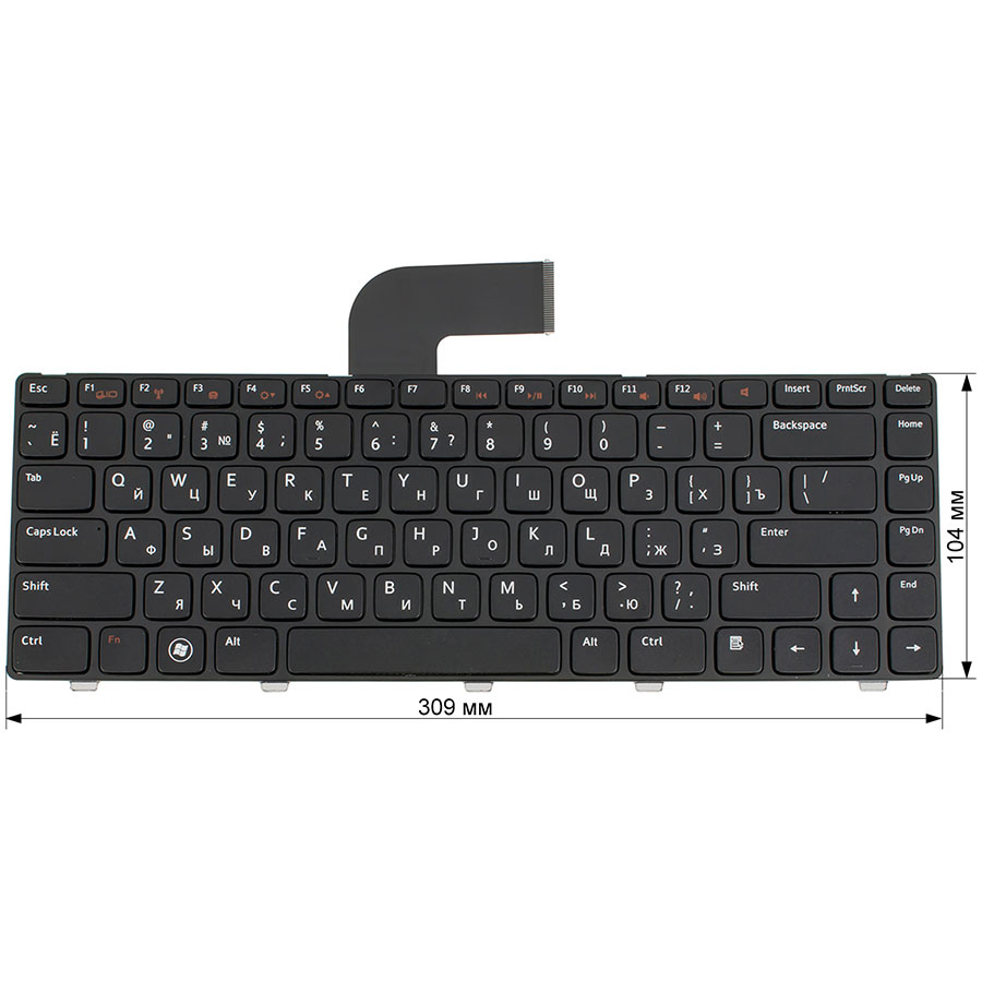 Клавіатура для ноутбука DELL (Inspiron: 5520, M4110, M5040, M5050, N4110, N5040, N5050, Vostro: 1540, 3550, XPS: L502) rus, black