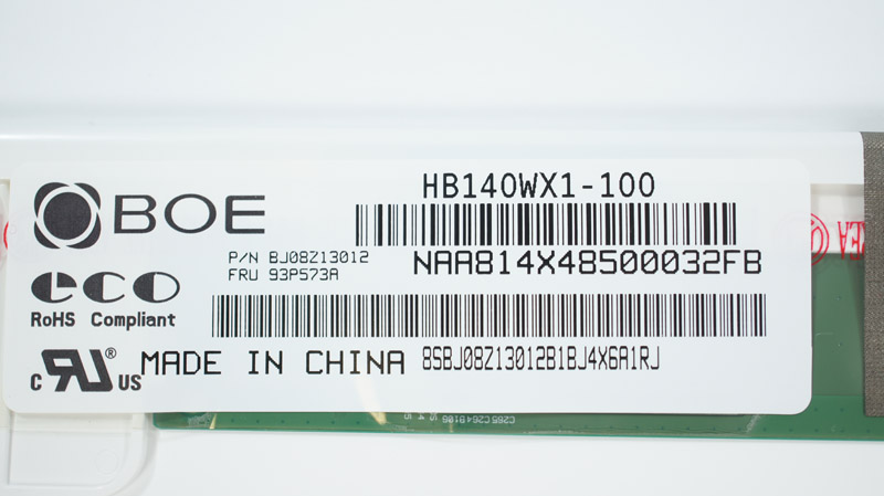 Матриця 14.0 HB140WX1-100 (1366*768, 40pin, LED, NORMAL, глянцева, роз`єм ліворуч знизу) для ноутбука