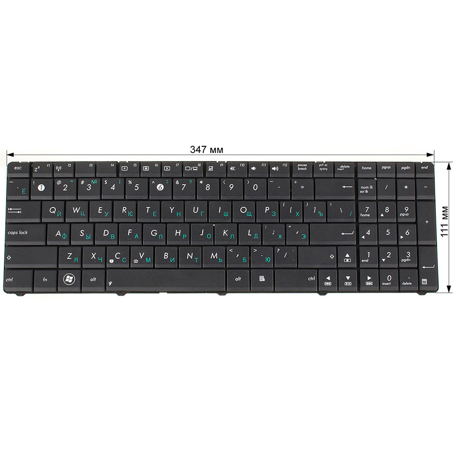 Клавіатура для ноутбука ASUS (A52, K52, X54, N53, N61, N73, N90, P53, X54, X55, X61), rus, black (N53 version)