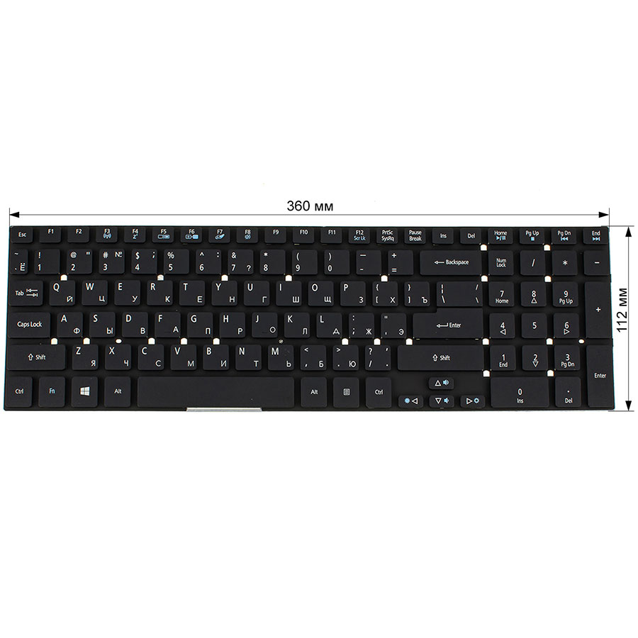 Клавіатура для ноутбука ACER (AS: 5755, 5830, E1-522, E1-532, E1-731, V3-551, V3-731) rus, black, без фрейма
