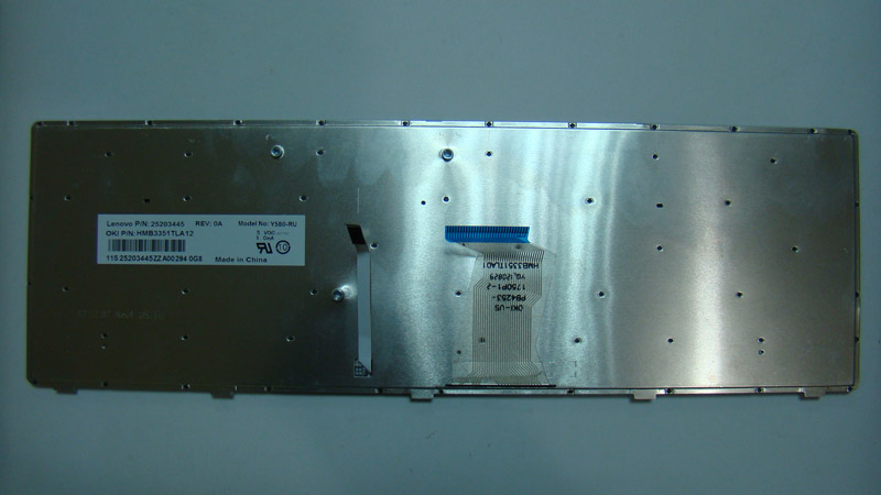 Клавіатура для ноутбука LENOVO (Y580) rus, black, підсвічування клавіш