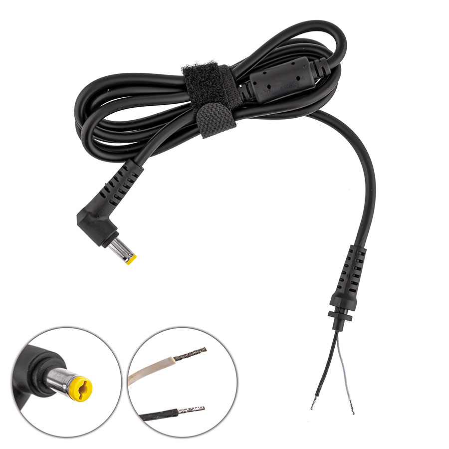 Оригінальний DC кабель живлення для БЖ ACER 30W 5.5x1.7мм, 2 дроти (2x1мм), L-подібний штекер (від БЖ до ноутбуку)