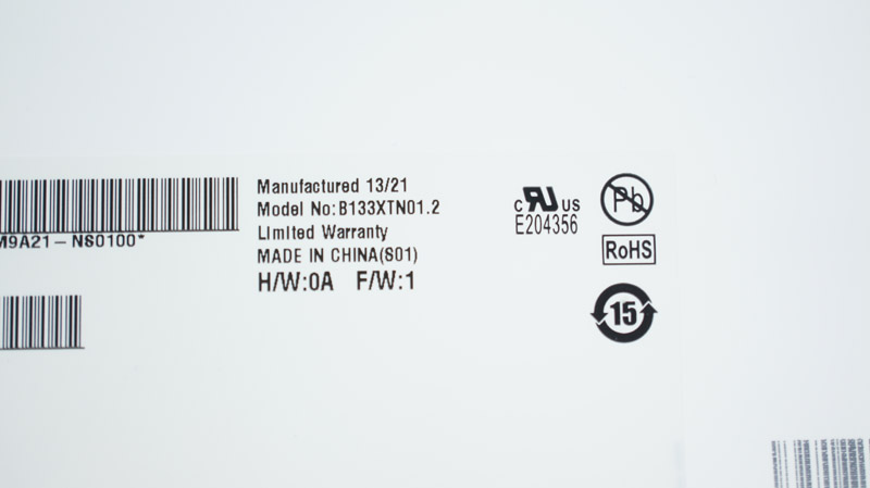 Матриця 13.3 B133XTN01.2 (1366*768, 30pin(eDP), LED, SLIM(вертикальні вушки), глянцева, роз`єм праворуч знизу) для ноутбука