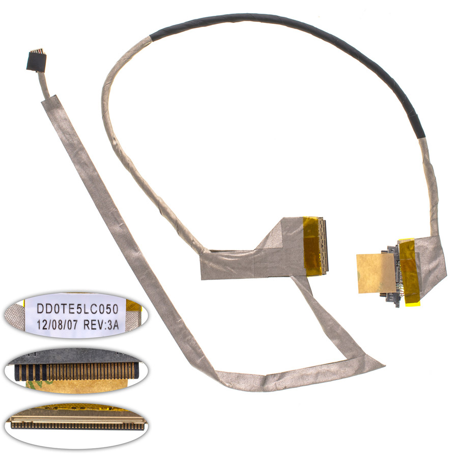 Шлейф матриці для ноутбука TOSHIBA (L700, L740, L745), LED, роз`єм під камеру (DD0TE5LC050)