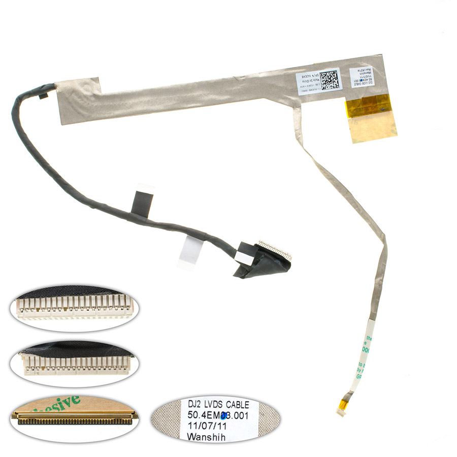 Шлейф матриці для ноутбука DELL (inspiron: M5030, N5030), LED, роз`єм під камеру (50.4EM03.201)