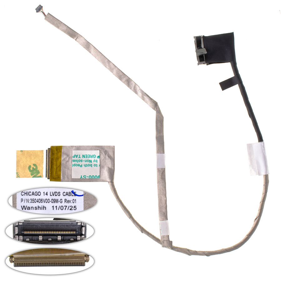 Шлейф матриці для ноутбука HP (Presario: CQ43, HP 430, 431, 435), LED, роз`єм під камеру (14.0) (350406S00-600-G)