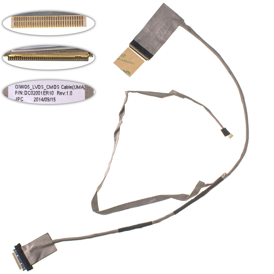 Шлейф матриці для ноутбука LENOVO (G480, G485), LED, роз`єм під камеру (MB: UMA) (DC02001ER10)