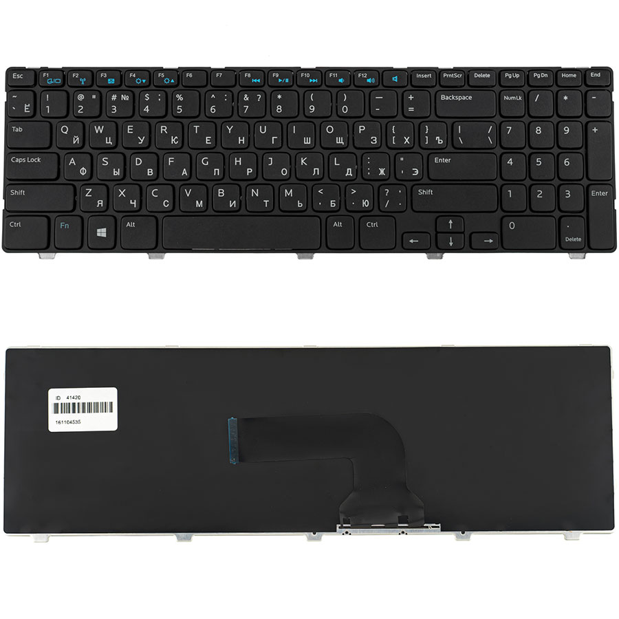 Клавіатура для ноутбука DELL (Inspiron: 15V, 15VR, 1316, 3521, 5521, Vostro: 2521) rus, black