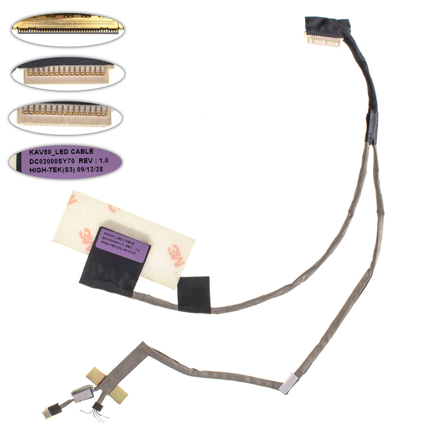 Шлейф матриці для ноутбука ACER (GW: LT20, KAV70, KAV80, PB: DOT S), CCFL, роз`єм під камеру (DC02000SY50)