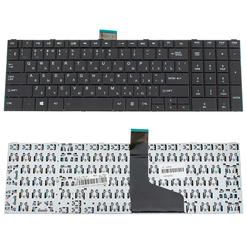 Клавіатура для ноутбука Toshiba (Satellite: C50D, C55D) rus, black