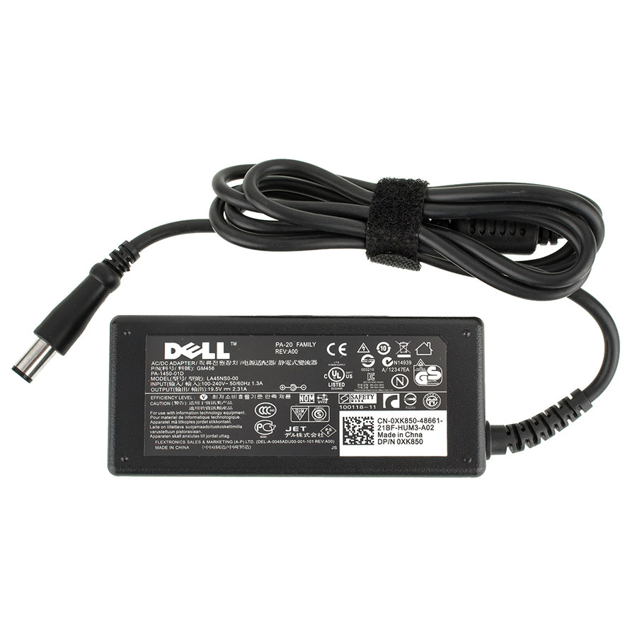Блок живлення для ноутбука DELL 19.5V, 2.315A, 45W, 7.4*5.0-PIN, Black, RECTANGULAR