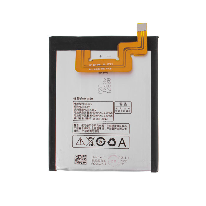 Аккумулятор (батарея) для смартфона (телефона) Lenovo BL216 (K910, K910E, Vibe Z) 3.8V 3000mAh 11.40Wh (China Original) 