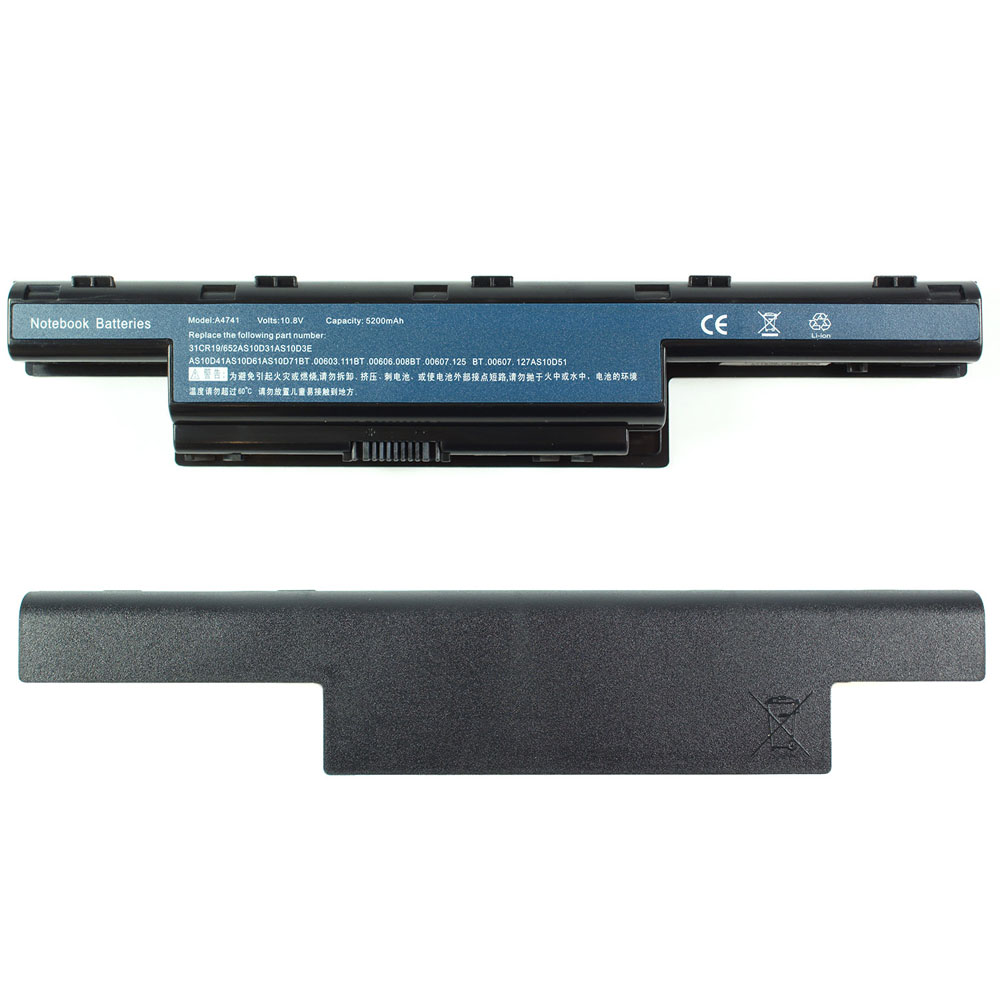 Батарея для ноутбука ACER AS10D31 (Aspire: 4551, 4741, 4771, 5252, 5336, 5551, 5552, TravelMate 5740, eMachines E442, E642 series) 11.1V 5200mAh, Black
