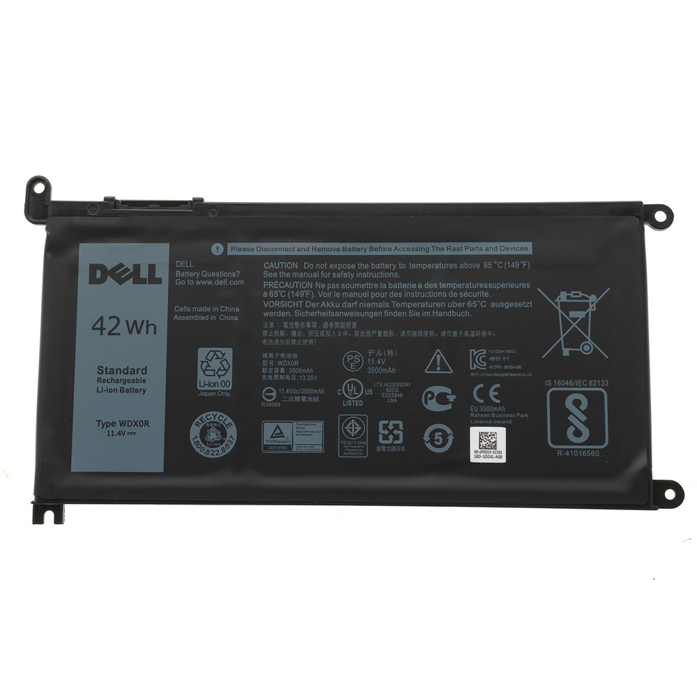 Оригінальна батарея для ноутбука DELL WDX0R (Inspiron: 15 5568, 13 5368, 13 5378) 11.4V 3500mAh 42Wh Black